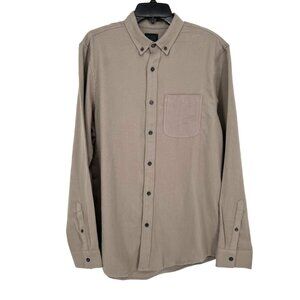 14th & Union Trim Fit Flannel Button Down Shirt Tan Size Medium NWOT